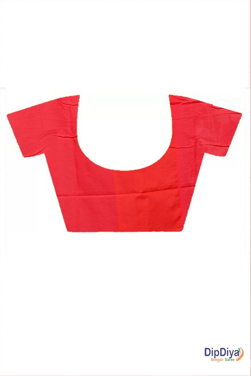 Red Cotton Blended Paru Hand Loom Saree (516)